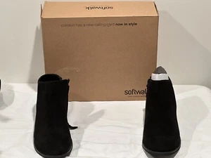 SoftWalk(R) Rocklin Bootie in Black Suede/Snake Print , Black, Size 10 NIB - Picture 1 of 18
