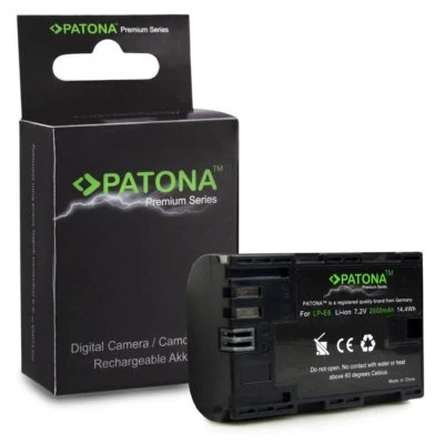 PATONA CANON Batteria Maggiorata PREMIUM PATONA 2000 mAH CANON LP-E6 LPE6 EOS 6D 7D 60D 70D