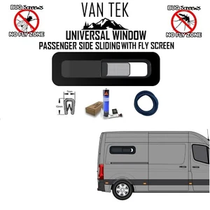 Sprinter Passenger Side Sliding BUNK Window 790mm x 240mm FLY SCREEN KIT+TRIM - Picture 1 of 8