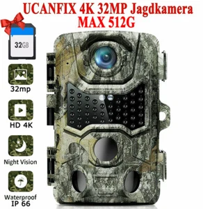 Wildkamera Überwachungskamera Wild Tierkamera Fotofalle 32MP 4K Trail Jagdkamera - Bild 1 von 6