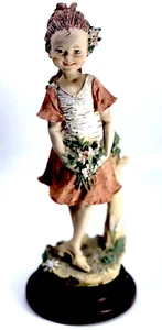 Vtg Capodimonte Giuseppe Armani Country Girl Boquet 9" Center Flower Chipped off - Picture 1 of 12