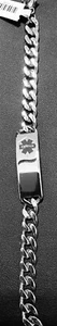 Mens Stainless Steel Medic Alert ID Bracelet - Bild 1 von 3