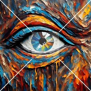 Rainbow Eye Oil Painting Digital Image, JPEG Picture Photo Background, ART - Picture 1 of 3