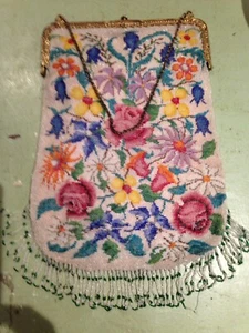 Large micro bead ladies Victorian purse REDUCED!!! - Picture 1 of 12