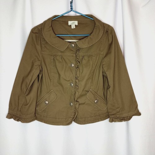 VALENTINO Giacca blazer leggera Ann Taylor Loft donna orlo con volant Sweetheart med