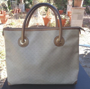 1970s GUCCI tote vinyl PCV coated PURCHASED in ITALY micro GG 12 x 16 inches BAG - Picture 1 of 12