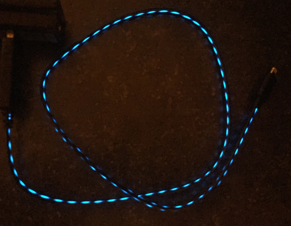 32" EL-FLOW LIGHT LED SMART CHARGER USB cable FOR iPhone 8 7 6 plus 5s micro B C - Image 1 of 4