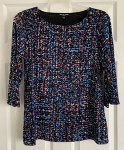 Cable & gauge Petite Multicolor Round Neck 3/4 Sleeve Top- PXL - NEW - Picture 1 of 3