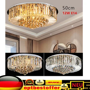 Groß LED Deckenlampe Dimmbar Kristall Kronleuchter Deckenleuchte 50cm Wohnzimmer - Bild 1 von 10
