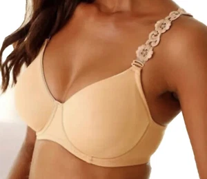 Nude Beige Bra 34C Underwired No padding multiway floral & clear straps - Picture 1 of 1