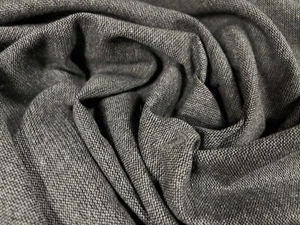Wool Blend Tweed Fabric, Per Metre - Plain - School Grey - Picture 1 of 3