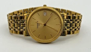 Boxed Tissot T-Classic Unisex Gold Vintage (80s) Dress Watch NB Wrist Size 14-15 - Picture 1 of 7