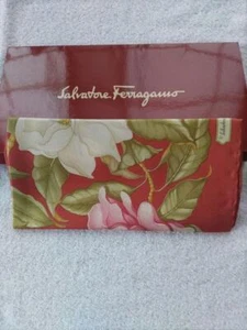 Salvatore Ferragamo Silk Scarf Flower Red 16.5" 16.5" - Picture 1 of 9