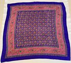 Scarf 100% Silk  The Specialty House Japan Paisley Purple Pink Fashion 31x31