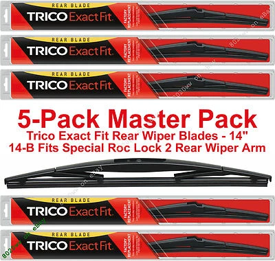 Paquete de 5 limpiaparabrisas trasero Trico 14-B (x5) 14" apto para bloqueo Roc 3 brazo limpiaparabrisas trasero Foto 1 de 4