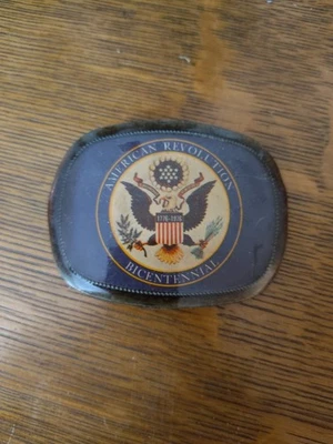 Fivela de cinto comemorativa do bicentenário da Revolução Americana vintage - Imagem 1 de 4