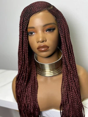 Closure C Curve Braided Wig| Braided Wig Red Wig| Ready To Ship - Image 1 of 2