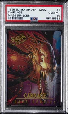 1995 FLEER ULTRA SPIDER-MAN MASTERPIECES #1 CARNAGE PSA 10 - Image 1 of 2