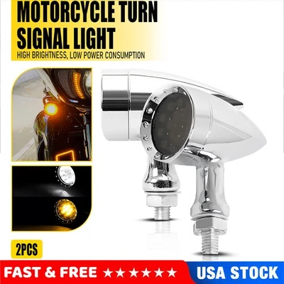 Pair Motorcycle LED Turn Signal Blinker Lights For Harley Sportster XL 1200 883 — 第 1/4 张图片