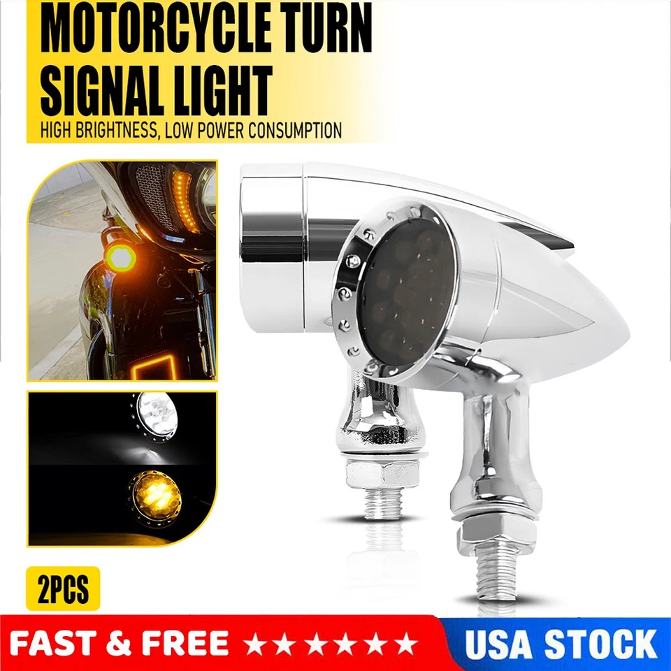 Par de luces intermitentes LED intermitentes de señal de giro para motocicleta Harley Sportster XL 1200 883 Foto 1 de 4