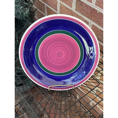 Plato de cena FURIO Italia azul malva verde anillos/rayas Foto 1 de 4