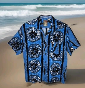 Camisa vintage con botones floral azul hawaiano conexión piña talla grande para hombre  - Imagen 1 de 12