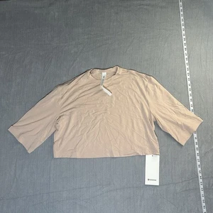 NWT Lululemon Modal Relaxed Fit Cropped Short Sleeve Light Pink Misty Shell Sz 6 - Picture 1 of 8