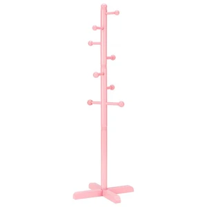 Kids Coat Rack, Freestanding Coat Racks with 8 Hooks 2 Adjustable Height, Tre... - Picture 1 of 7