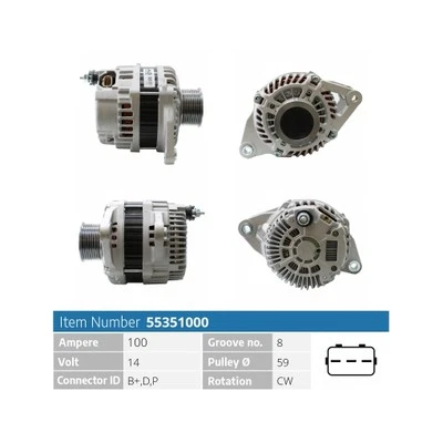 Alternator EB2053Q A002TJ0681 A2TJ0681 R2AA18300B A2TJ0681A R2AA18300A - Image 1 of 2