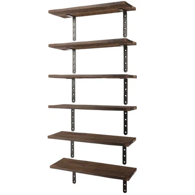 Juego de 6 Estantes Flotantes de Madera para Salón, Cocina, Dormitorio, Decoración Foto 1 de 4