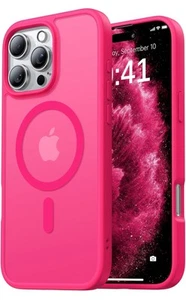 iPhone 16 Pro Max Case Cover Hot Pink Magnetic Slim Shockproof Aulofe - Picture 1 of 12
