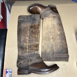 Freebird by Steven FB-Vail Women's Brown Leather Tall Knee High Buckle Boots 9 - Picture 1 of 24