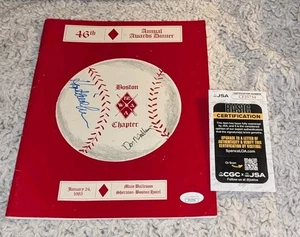 Don Mattingly & Hoyt Wilhelm 1985 BBWAA Boston Baseball Writers Program JSA - Picture 1 of 4