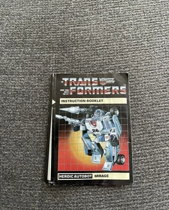 Ancien livret d'instructions Transformers G1 Autobot Mirage 1984 Hasbro - Photo 1/2