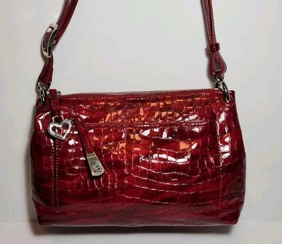 BRIGHTON BRIA SHINE YOUR BAG COLL. BOLSO BANDOLERA MENSAJERO ROJO CLUTCH $230 Foto 1 de 4