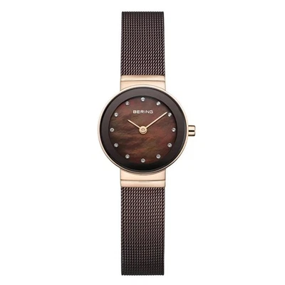 Reloj Bering Mujer Clásico Acero Inoxidable Marrón Malla Milanesa 24mm 10124-265 Foto 1 de 4
