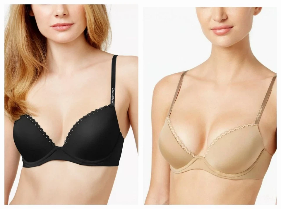 Calvin Klein Seductive Comfort Customized Underwire Lift Bra, Dune, Black - Image 1 of 1