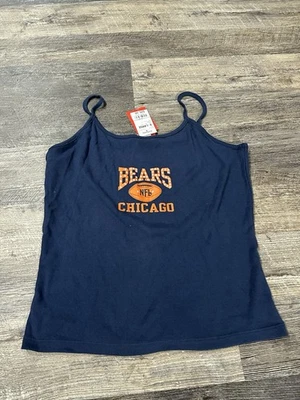 Camiseta sin mangas retro para mujer CHICAGO BEARS AZUL MARINO ACANALADA XL suave vintage - NUEVA CON ETIQUETAS Foto 1 de 4