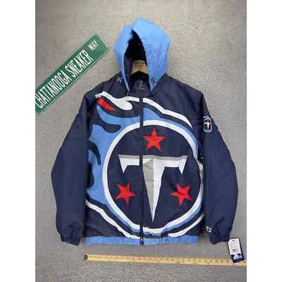 NFL Jacket Mens Large Tennessee Titans Big Logo Starter Zip Up Hooded Football L - Image 1 of 4