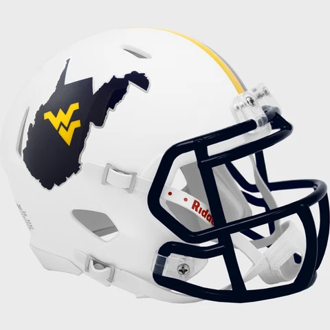WEST VIRGINIA MOUNTAINEERS NCAA Riddell SPEED Authentic MINI Football Helmet WVU Cover