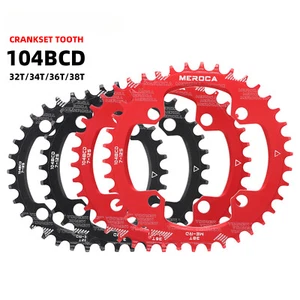 104BCD MTB Chainring Round Narrow Wide 32T 34T 36T 38T Mountain Bike Chainwheel - Picture 1 of 31