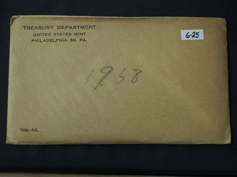 Unopened! 1958 Silver Proof Set - Flat Pack 5 Coin Set OGP - FREE SHIPPING! 6-25 Cover