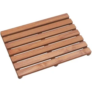 Wood Shower Mat Wooden Bath Non-slip Bathroom Teak (24"x18") For Outdoor Floor - Picture 1 of 6