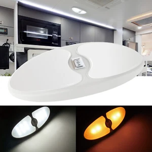 12v LED Light Caravan Motorhome Campervan Interior Ceiling Lamp Cool White/Amber - Picture 1 of 8