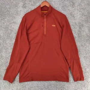 Outdoor Research Pullover Mens Large Light Orange Delta Long Sleeve 1/4 Zip Top - Picture 1 of 17