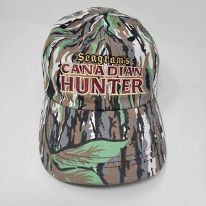 Vintage Seagram's Canadian Whiskey Hunter Hat Camo Colorful Logo Stitching - Picture 1 of 9