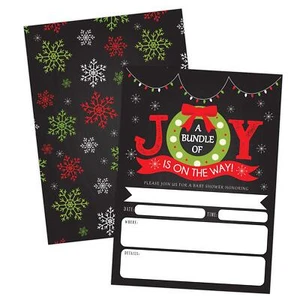 Christmas Baby Shower Invitation - Bundle of Joy Holiday Baby Shower Announce... - Picture 1 of 7