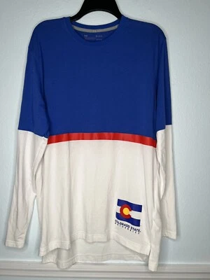 Under Armour Colorado State Mens Medium Shirt Seal Flag Blue White Red - Image 1 of 4