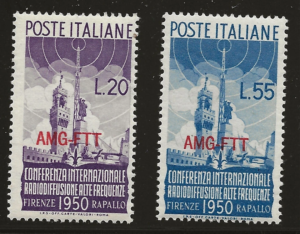 Trieste Scott #77-78, Singles 1950 Complete Set FVF MH - Image 1 of 1