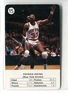 Tarjeta coleccionable Fournier Estrellas Patrick Ewing 1988 #15 de la corte Nueva York knicks - Imagen 1 de 1